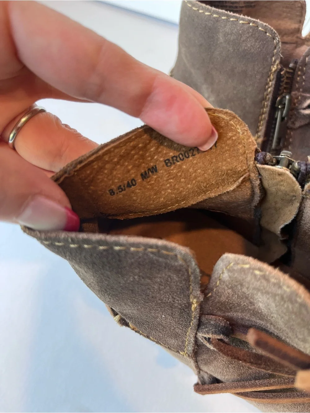 Born Calyn Taupe Leather Ankle Boots
